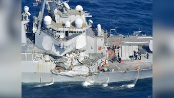US warship collides with merchant vessel in Japan; three injured, seven missing