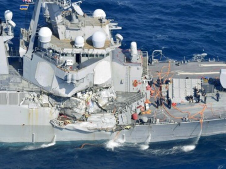 US warship collides with merchant vessel in Japan; three injured, seven missing