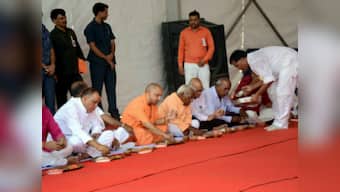 Yogi Adityanath lunches with Dalits following caste violence in Saharanpur
