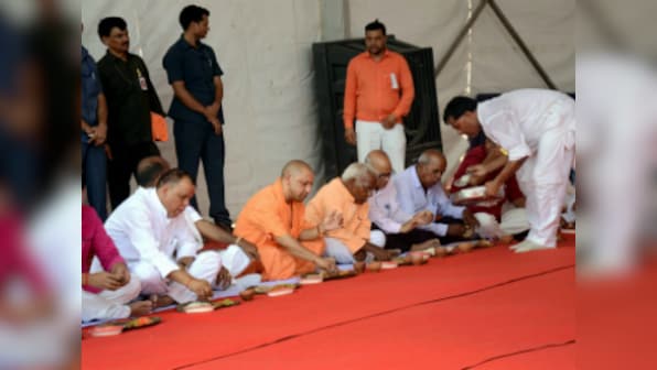 Yogi Adityanath lunches with Dalits following caste violence in Saharanpur