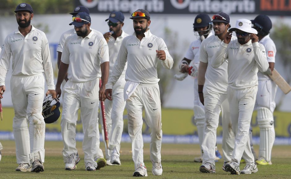 Spin duo Ravichandran Ashwin and Ravindra Jadeja took 3 wickets each to help India thrash Sri Lanka by 304 runs in the opening Test and take a 1-0 lead in the three-match series at Galle on Saturday. AP Spin duo Ravichandran Ashwin and Ravindra Jadeja took 3 wickets each to help India thrash Sri Lanka by 304 runs in the opening Test and take a 1-0 lead in the three-match series at Galle on Saturday. AP