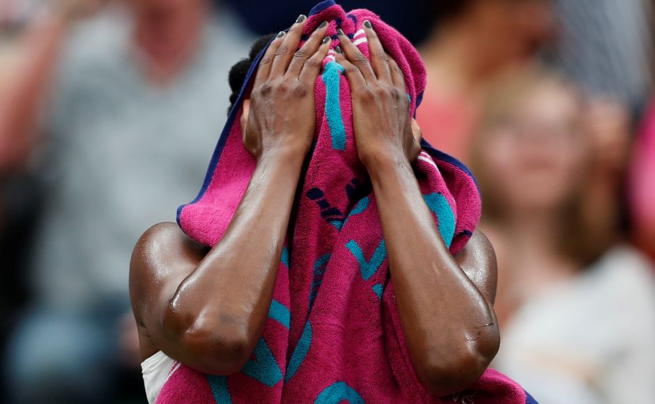Venus Williams seemed to hit a mental and physical wall after losing the first set. Reuters Venus Williams seemed to hit a mental and physical wall after losing the first set. Reuters