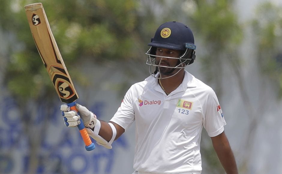 Dimuth Karunaratne battled on with a half century but after his departure in the final session their hopes sank in Galle. AP Dimuth Karunaratne battled on with a half century but after his departure in the final session their hopes sank in Galle. AP
