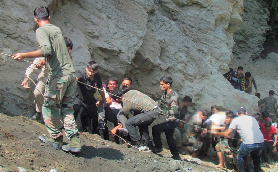 The accident comes just days after militants attacked a bus ferrying yatris in Anantnag along the Jammu-Srinagar Highway on Monday. That attack had led to eight deaths and 11 were injured. PTI The accident comes just days after militants attacked a bus ferrying yatris in Anantnag along the Jammu-Srinagar Highway on Monday. That attack had led to eight deaths and 11 were injured. PTI