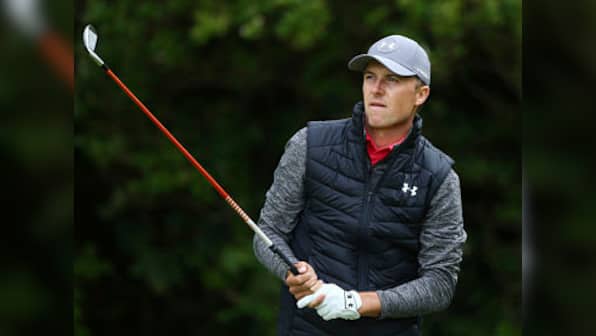 British Open 2017: Jordan Spieth shares lead with Brooks Kopeka and Matt Kuchar after first round