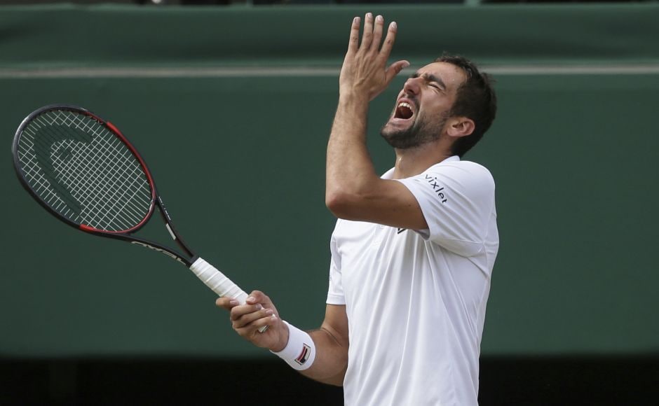 Cilic's legs looked heavy, his mind seemed a fuzz and at times he looked on the point of throwing in the towel — breaking down in tears at 0-3 in the second set. AP Cilic's legs looked heavy, his mind seemed a fuzz and at times he looked on the point of throwing in the towel — breaking down in tears at 0-3 in the second set. AP