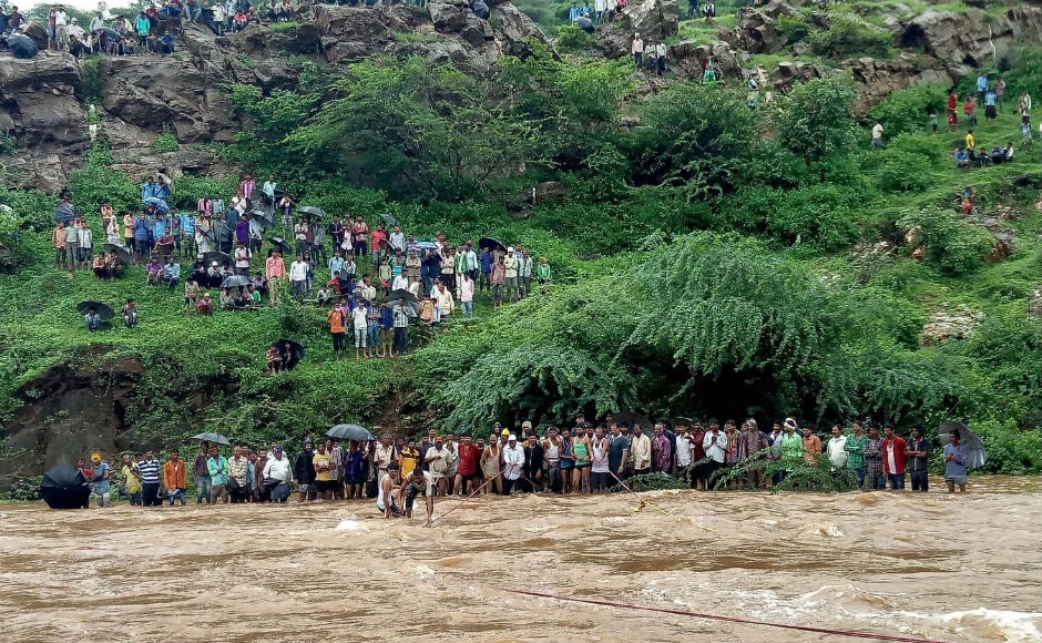 IAF's four MI-17 V5 helicopters winched 14 persons from Deesa. Total 113 people has been resuced by Tuesday. PTI