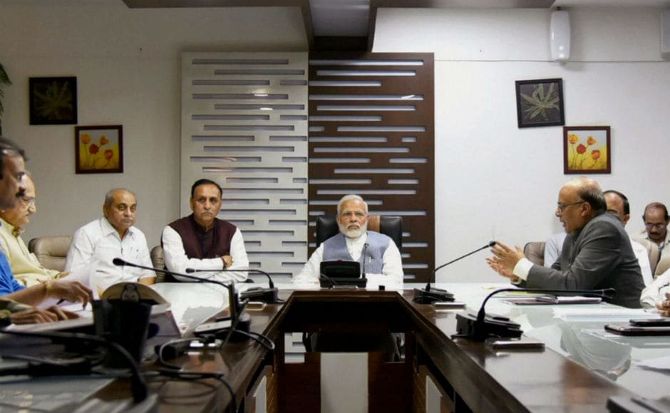 The prime minister also and chaired a meeting with Gujarat chief minister Vijay Rupani, Anandiben Patel and top officials of the state government to take stock of the situation. PTI