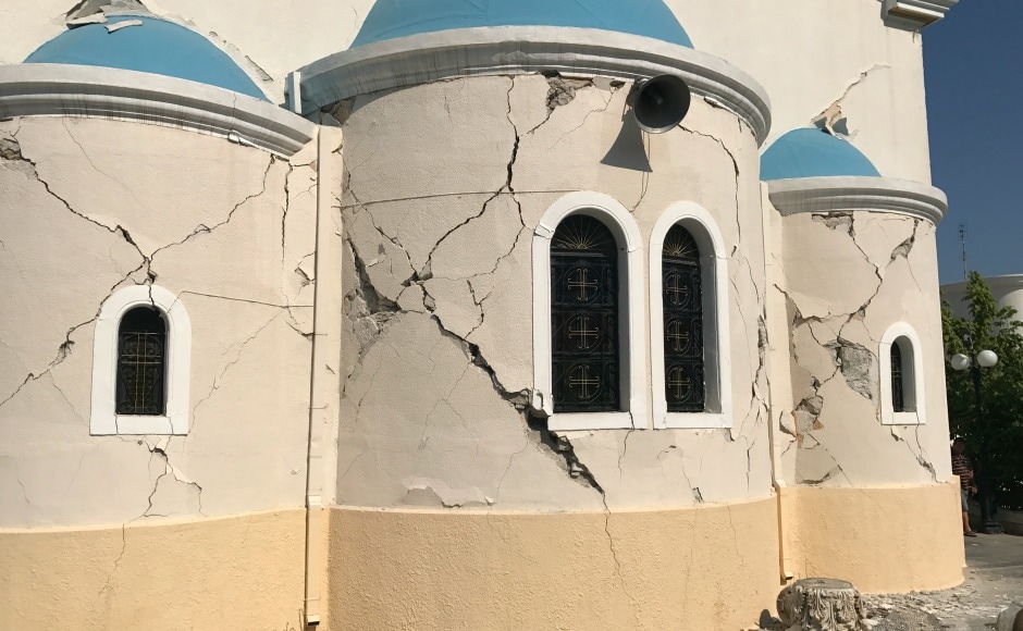 Reports said several buildings were evacuated after cracks appeared. AP Reports said several buildings were evacuated after cracks appeared. AP