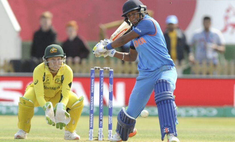 Harmanpreet Kaur plays a shot during the ICC Women's World Cup 2017 semi-final against Australia. AP Photo