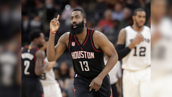 NBA: Houston Rockets' James Harden set to miss next two games due to left hamstring strain, will be re-evaluated in one week