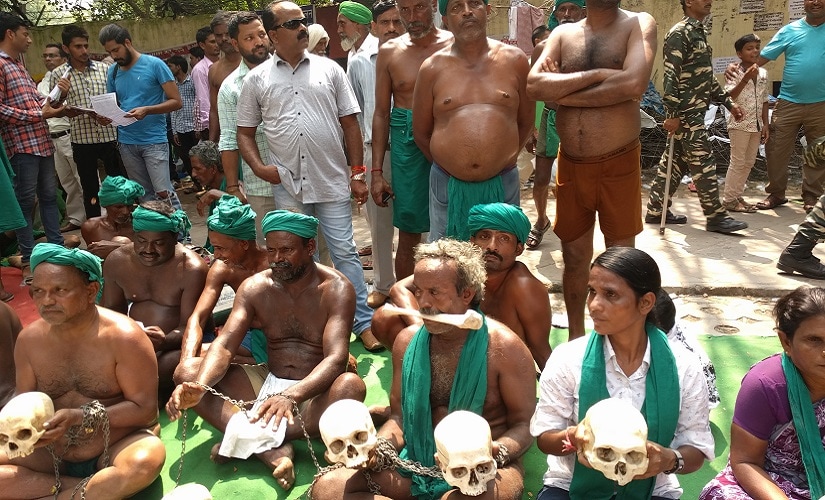 Farmers protest at Jantar Mantar in New Delhi during the Kisan Mukti Rally. Image procured by author