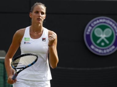 Karolina Pliskova in action at Wimbledon. AP