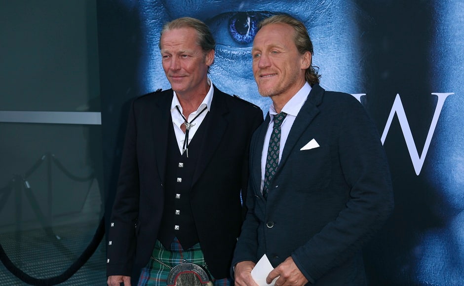 Iain Glen, left, and Jerome Flynn. Photo by AP