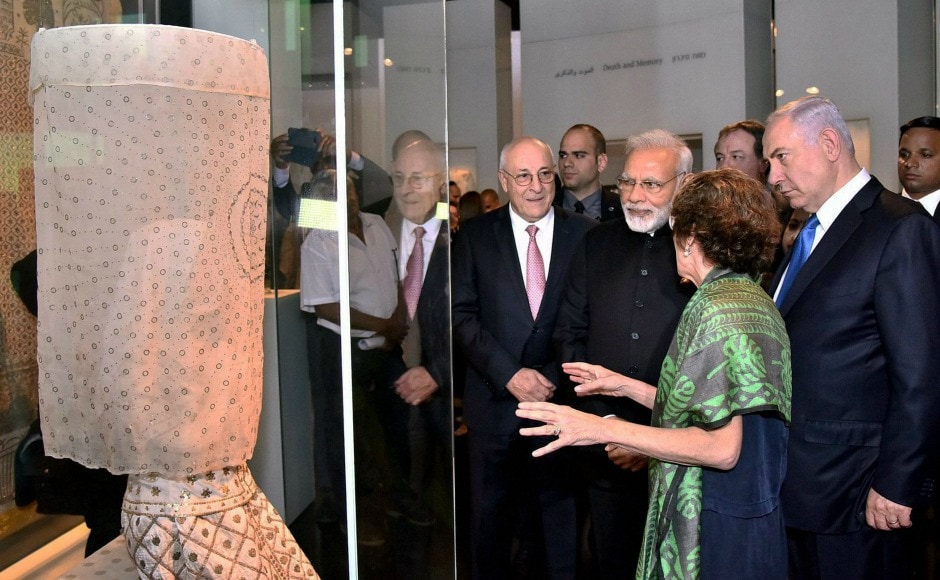 One of the many stops in the museum was at the gallery displaying the religious and secular culture of the Jewish community in Kochi, Kerala, while another was an exhibit showing a set of Torah scrolls in silver casings which were earlier displayed in the Magen David synagogue in Kolkata. PTI One of the many stops in the museum was at the gallery displaying the religious and secular culture of the Jewish community in Kochi, Kerala, while another was an exhibit showing a set of Torah scrolls in silver casings which were earlier displayed in the Magen David synagogue in Kolkata. PTI