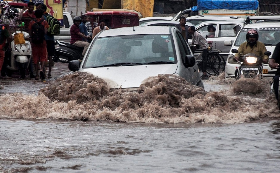 Strong showers lashed Delhi and parts of the National Capital Region (NCR) on Monday, bringing the mercury level down as the skies remained overcast for much for the day. PTI Strong showers lashed Delhi and parts of the National Capital Region (NCR) on Monday, bringing the mercury level down as the skies remained overcast for much for the day. PTI