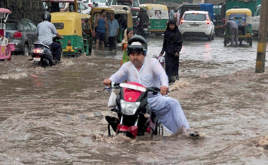 Adjoining areas of Noida, Ghaziabad, Gurugram and Faridabad also witnessed heavy showers, and water-logging was reported at various other places. PTI Adjoining areas of Noida, Ghaziabad, Gurugram and Faridabad also witnessed heavy showers, and water-logging was reported at various other places. PTI