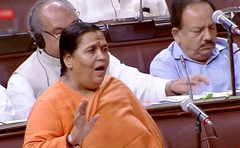 Union water resources minister Uma Bharti spoke in the Rajya Sabha on cleaning of rivers and rejuvenation of the Ganga. PTI Union water resources minister Uma Bharti spoke in the Rajya Sabha on cleaning of rivers and rejuvenation of the Ganga. PTI