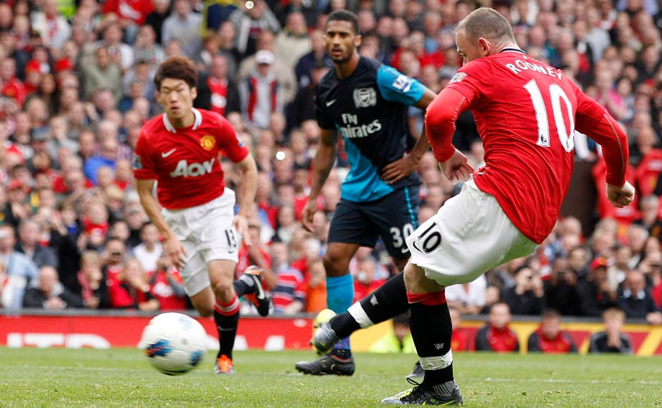 Rooney scored a hattrick in United's memorable 8-2 victory over Arsenal in the 2011-12 season. Reuters Rooney scored a hattrick in United's memorable 8-2 victory over Arsenal in the 2011-12 season. Reuters