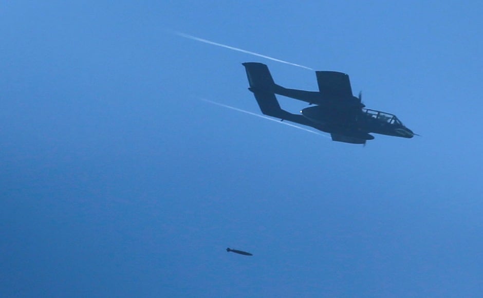 The Philippines army has resorted to targeted bombing on strategic points to eliminate the militants. Several explosions were seen throughout the battle. Reuters The Philippines army has resorted to targeted bombing on strategic points to eliminate the militants. Several explosions were seen throughout the battle. Reuters
