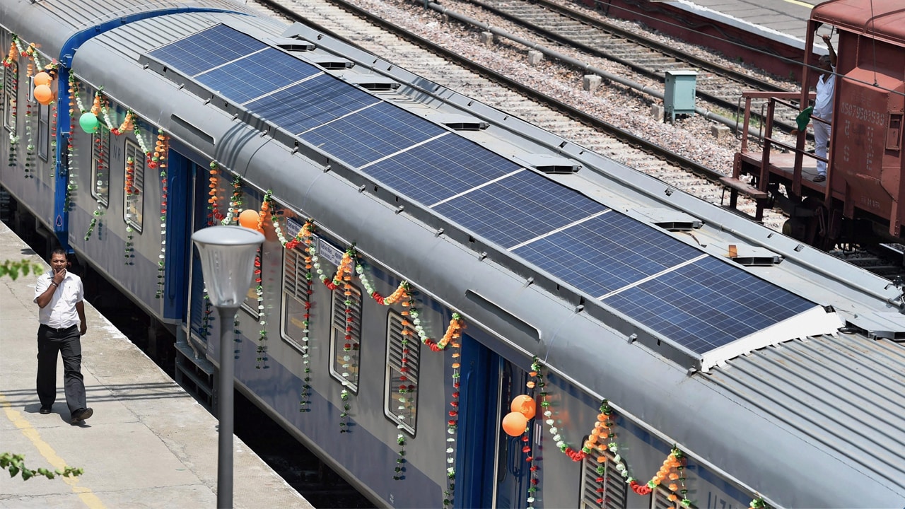 Indian Railways launches first solar powered local train in New Delhi ...