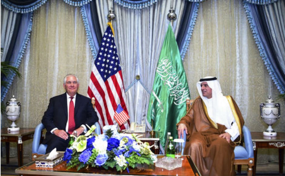 After meeting the Saudi crown prince, a highly influential figure in regional politics, Tillerson stressed the two countries shared a After meeting the Saudi crown prince, a highly influential figure in regional politics, Tillerson stressed the two countries shared a