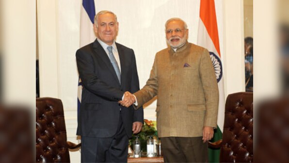 Narendra Modi in Israel:  Benjamin Netanyahu gives a warm welcome at Tel Aviv airport