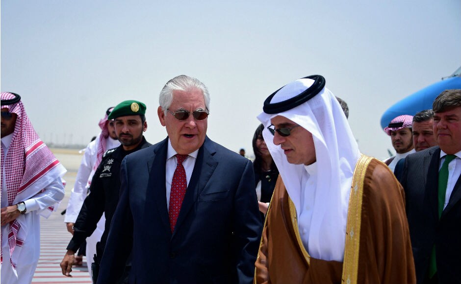 US Secretary of State Rex Tillerson met with his Saudi counterpart on Wednesday as he looks to end a rift between Qatar and four Arab states. PTI US Secretary of State Rex Tillerson met with his Saudi counterpart on Wednesday as he looks to end a rift between Qatar and four Arab states. PTI
