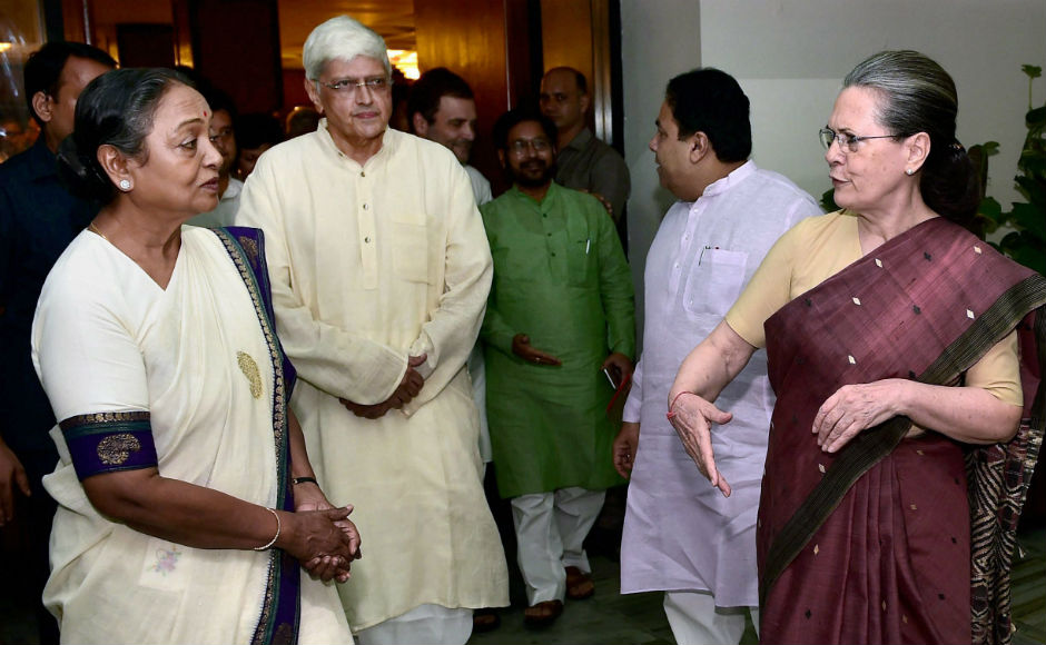 While addressing a gathering of opposition parties in New Delhi, Sonia introduced presidential and vice presidential nominees, Meira Kumar and Gopalkrishna Gandhi respectively. PTI