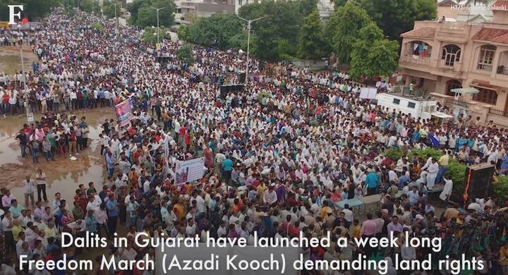 Jignesh Mevani, Kanhaiya Kumar demand land for Dalits, detained for taking out 'Freedom March'