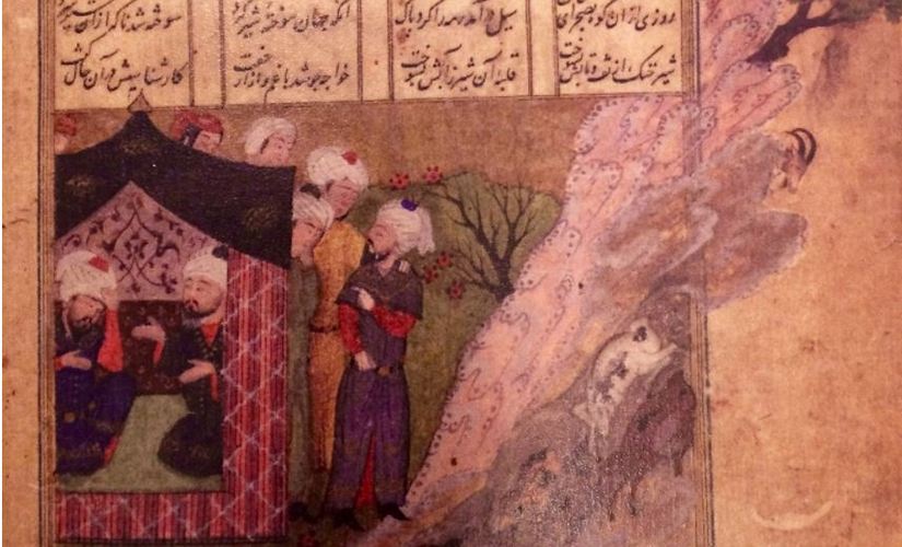 PM Modi presented Uzbekistan's President Islam Karimov a specially commissioned reproduction of Khamsa-i-Khusrau by 13th century sufi poet Amir Khusrau. Image courtesy: www.narendramodi.in