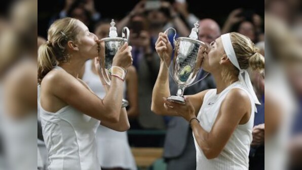 Wimbledon 2017: Ekaterina Makarova, Elena Vesnina serve up double-bagel to win women's doubles title