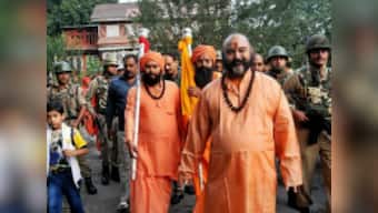 Lord Shiva's holy mace 'Chhari Mubarak' taken to Shankaracharya temple in Srinagar on Sunday
