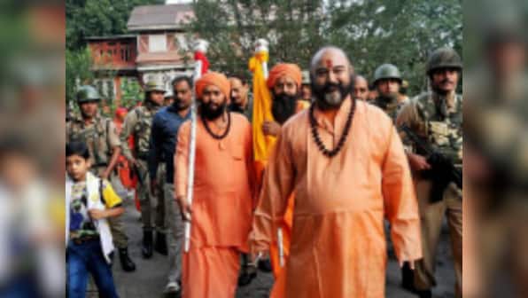 Lord Shiva's holy mace 'Chhari Mubarak' taken to Shankaracharya temple in Srinagar on Sunday