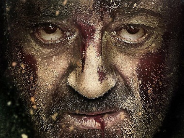 Bhoomi poster: Sanjay Dutt's brooding eyes stare out of his blood-soaked face Bhoomi poster: Sanjay Dutt's brooding eyes stare out of his blood-soaked face
