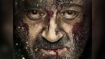 Bhoomi poster: Sanjay Dutt's brooding eyes stare out of his blood-soaked face