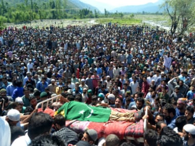 The funeral procession of Bashir Lashkeri, a top Lashkar-e-Taiba commander, in Soafshali in Kokernag Anantnag. Photo courtesy: Hilal Shah