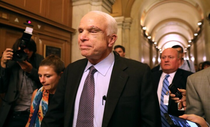 Battling brain cancer, John McCain sinks Trump plan for Obamacare repeal in midnight drama