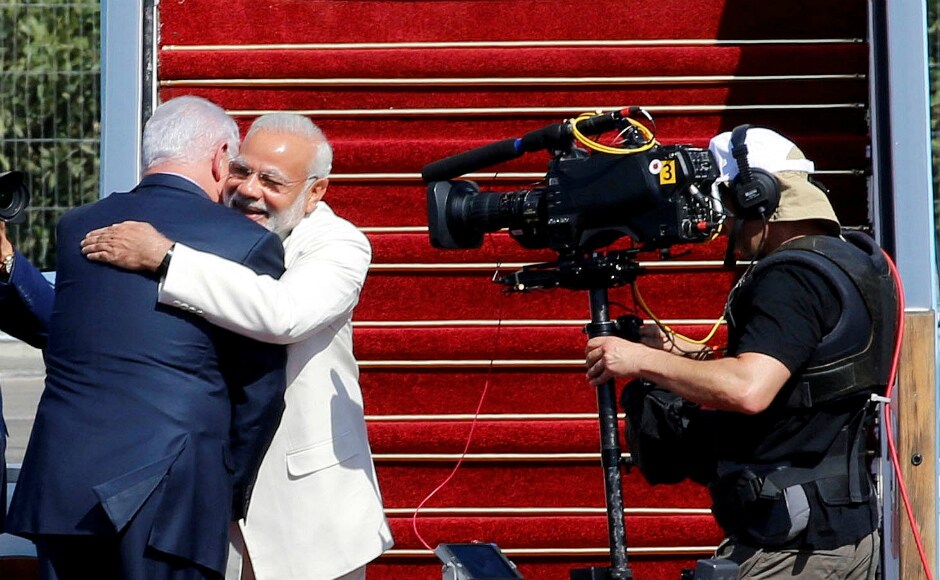 Israeli prime minister Benjamin Netanyahu (L) embraces Indian Prime Minister Narendra Modi. Reuters Israeli prime minister Benjamin Netanyahu (L) embraces Indian Prime Minister Narendra Modi. Reuters