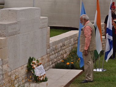 Narendra Modi in Israel: PM visits Haifa cemetery to pay homage to Indian soldiers Narendra Modi in Israel: PM visits Haifa cemetery to pay homage to Indian soldiers