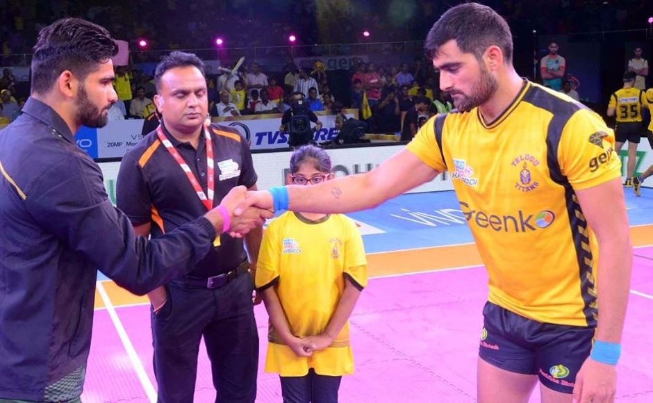 In the second match, double defending champions Patna Pirates took on the home team Telugu Titans. Image Courtesy: www.prokabaddi.com In the second match, double defending champions Patna Pirates took on the home team Telugu Titans. Image Courtesy: www.prokabaddi.com