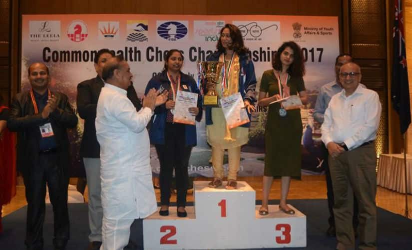 Swati Ghate, Mary Ann Gomes and Tania Sachdev at the podium.