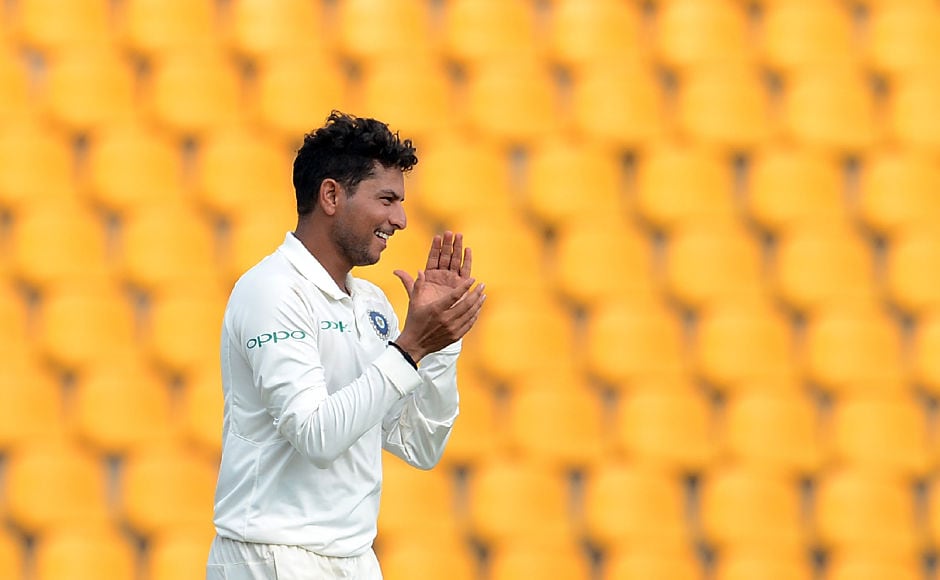 India's chinaman, Kuldeep Yadav, finished with 4 wickets in the first innings as he created a lot of problems for the Lankan batsmen. AFP India's chinaman, Kuldeep Yadav, finished with 4 wickets in the first innings as he created a lot of problems for the Lankan batsmen. AFP
