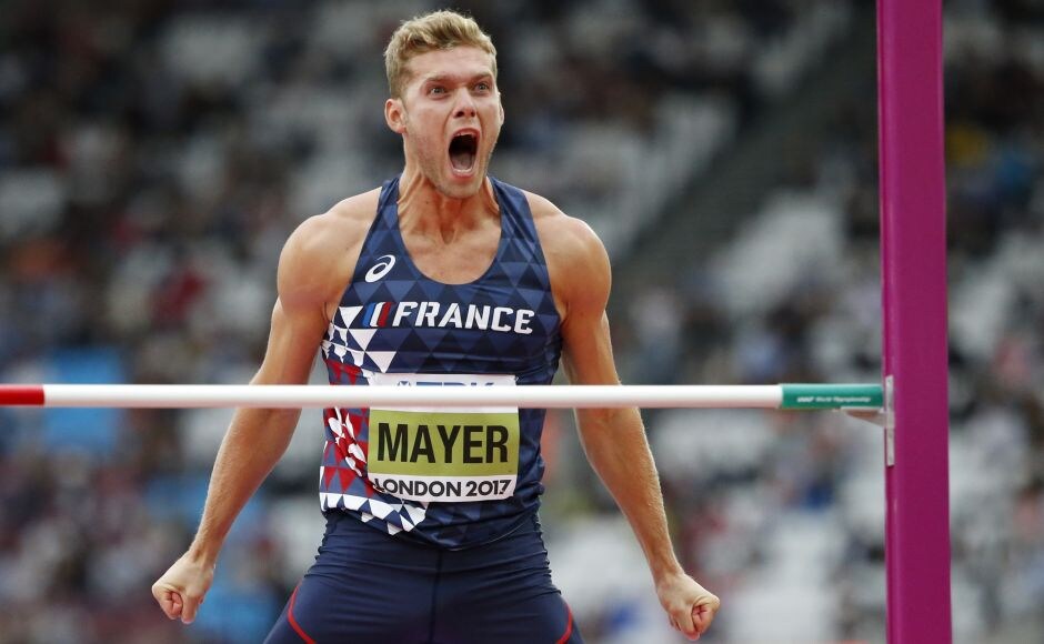 Kevin Mayer extended his lead in the decathlon with a strong showing in high jump. AP Kevin Mayer extended his lead in the decathlon with a strong showing in high jump. AP