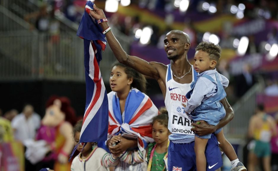 Britain's Mo Farah won his 10th straight global long-distance title, taking gold in the 10,000 meters at IAAF World Athletics Championships 2017 in the same stadium where he won his first Olympic title. AP Britain's Mo Farah won his 10th straight global long-distance title, taking gold in the 10,000 meters at IAAF World Athletics Championships 2017 in the same stadium where he won his first Olympic title. AP