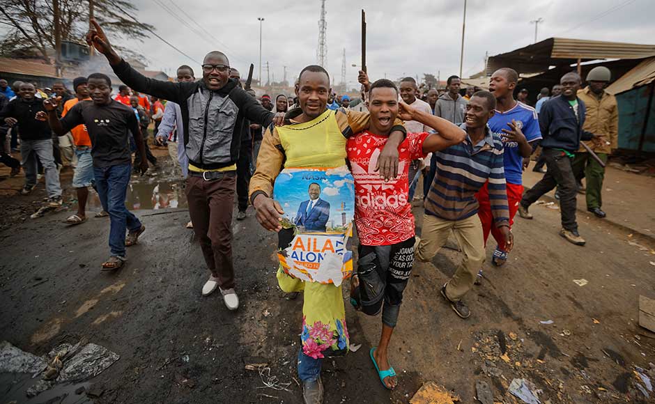 A longtime government adversary making what is likely his last bid for office, Raila Odinga, is trailing Kenyatta, according to a provisional count of Tuesday's ballot, released by the electoral commission (IEBC). Odinga carried 44.8 percent of the vote to Kenyatta's 54.3 percent with 97 percent of polling stations reporting. AP A longtime government adversary making what is likely his last bid for office, Raila Odinga, is trailing Kenyatta, according to a provisional count of Tuesday's ballot, released by the electoral commission (IEBC). Odinga carried 44.8 percent of the vote to Kenyatta's 54.3 percent with 97 percent of polling stations reporting. AP