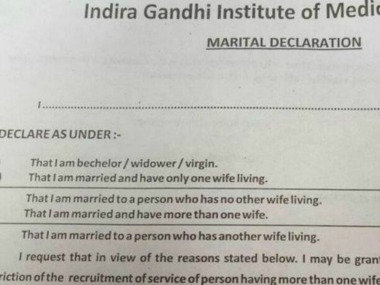 IGIMS Bihar asks employees to declare 'virginity' status, sparks row online IGIMS Bihar asks employees to declare 'virginity' status, sparks row online