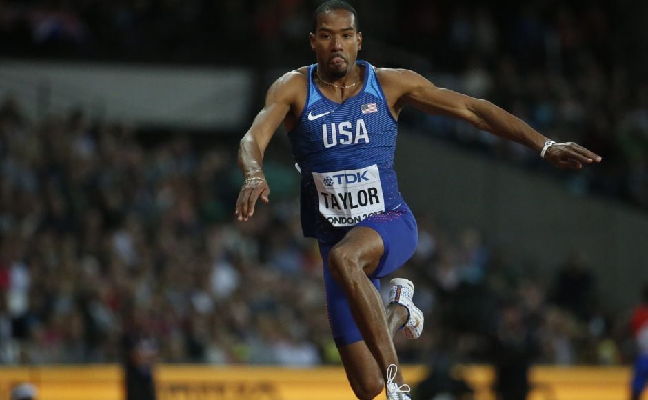 In another thrilling duel among the Americans, two-time Olympic champion Christian Taylor edged Will Claye in the triple jump at the world championships. AP In another thrilling duel among the Americans, two-time Olympic champion Christian Taylor edged Will Claye in the triple jump at the world championships. AP