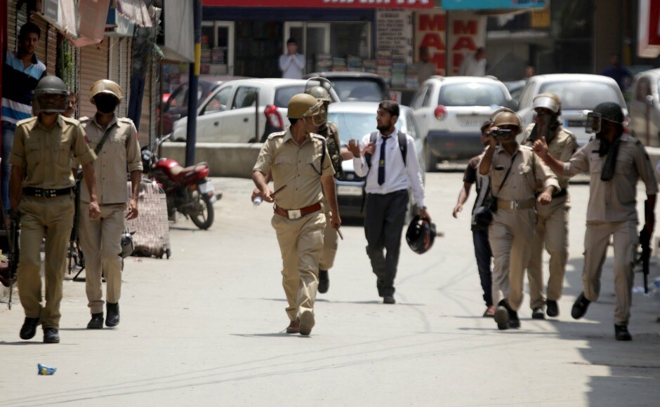 After the militant leader was killed, chaos enveloped Lal Chowk in Srinagar as students protested at the city centre. Firstpost/Suhail Bhat After the militant leader was killed, chaos enveloped Lal Chowk in Srinagar as students protested at the city centre. Firstpost/Suhail Bhat
