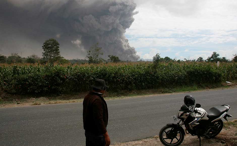 National Disaster Mitigation Agency spokesman Sutopo Purwo Nugroho said thousands of people in 10 villages were directly affected by ash fall from the latest eruption. He warned villagers to stay out of a danger zone that extends as far as seven kilometers from the peak. Reuters National Disaster Mitigation Agency spokesman Sutopo Purwo Nugroho said thousands of people in 10 villages were directly affected by ash fall from the latest eruption. He warned villagers to stay out of a danger zone that extends as far as seven kilometers from the peak. Reuters